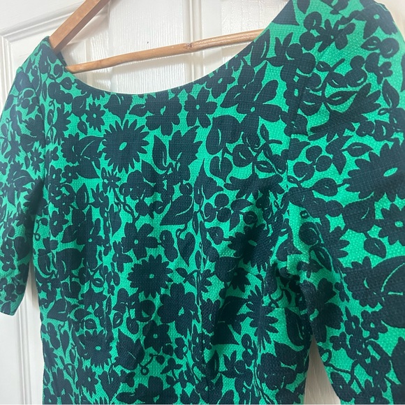 Boden Fleur Fitted Kelly Green and Navy Top/Blouse - Picture 3 of 10